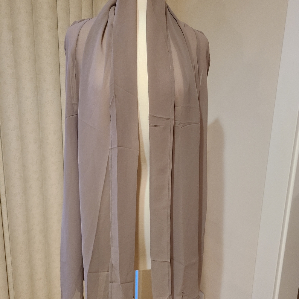 Zury – Free Floating Style Chiffon Vest/Topper (Taupe – Free Size)